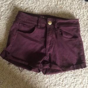 Maroon Jean shorts